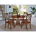 thumbnail image 1 of East West Furniture 5Pc Dinette Set Includes a Rounded 42 Inch Dinner Table and 4 Wood Seat Kitchen Chairs, Mahogany Finish, 1 of 5