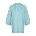 thumbnail image 4 of Womens Blouses Women's Summer Casual 3/4 Sleeve T-Shirt Solid V Neck Pullover Top, 4 of 4