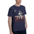 thumbnail image 4 of Men Retro Space Skeleton Astronaut Guitar Graphic T-Shirt, Mars Rover Dog HUK Print Crew Neck Poly Cotton Casual Short Sleeve Tee, 4 of 8