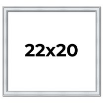 22x20 Frame Sterling Silver Solid Wood Picture Frame | 1.25 Inch Moulding Width | 0.75 Inch