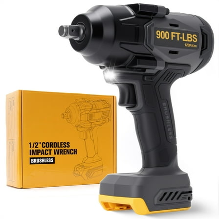 900 Ft-lbs MAX Cordless Impact Wrench, 1/2 Inch Electric Impact Gun, Compatible With DeWALT 20V MAX Battery, Brushless Constant High Torque Impact Driver With 3 Speed, Tool Only (No Battery Included)