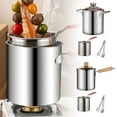 thumbnail image 2 of Casserole à Frire en Acier Inoxydable de 3 L avec Panier et Attaches, Friteuse Profonde Résistante à la Rouille en 304, Options à Double Poignée et Répartition Uniforme de la Chaleur, Compatible Lave-Vaisselle pour un Nettoyage Facile (Argent, Capacité de 3 Litres), 2 of 8