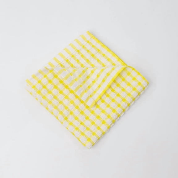 Cotton 5 Pack Kitchen Dish Cloths, 12 x 12 Inches Super Soft and Absorbent Dish Rags, Quick Drying Dish Towels for Washing Dishes, yellow