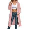 thumbnail image 4 of Lumtrix Long Hoodies for Women Fall 2025 Soft Oversized Fleece Hooded Sweatshirts Solid Color Comfort Zip Up Jackets with Pockets Pink XL, 4 of 5