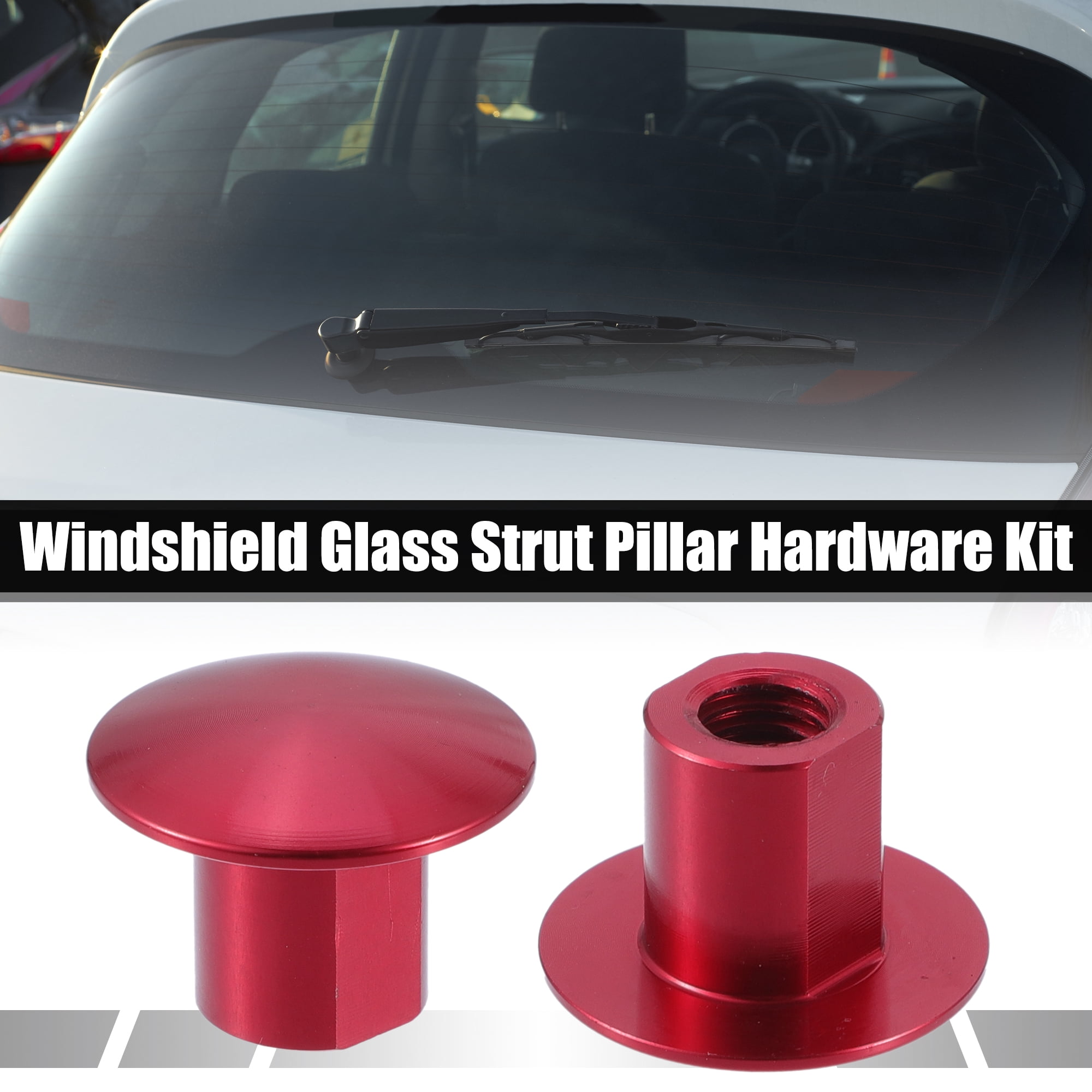 Unique Bargains Windshield Glass Strut Pillar Hardware Kit for Honda Civic and CRV Red