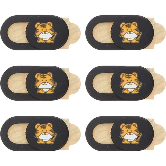 6pcs Tiger Year Dust- Proof Webcam Lens Caps Camera Covers Caps Hoods Cell Phone Automobile Accessories