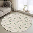 thumbnail image 2 of Round Rug 4ft Area Rug,Country Eucalyptus Retro Linen Area Rugs for Living Room Bedroom,Summer Leaves Plant Floor Mat Non-Slip Non-Shedding Carpet Indoor Accent Rugs, 2 of 9