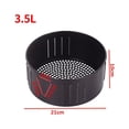 thumbnail image 4 of maskred Air Fryer Basket Cast Iron Non-Stick Home Bar Kitchen Frying Baking Pan Washable Reusable Cookware Kitchenware 3.5L, 4 of 6
