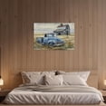 thumbnail image 3 of ZHONGYUTONG Farmhouse Wall Art Blue Truck Canvas Old Barn Picture Country Meadow Painting Rustic Artwork for Living Room Decor Framed (12.00" x 18.00"), 3 of 5