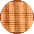thumbnail image 1 of Ahgly Company Indoor Round Checkered Orange Modern Area Rugs, 4' Round, 1 of 4