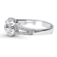 thumbnail image 3 of BERRICLE Sterling Silver Halo Wedding Engagement Rings Round Cut Cubic Zirconia CZ Promise Split Shank Ring for Women, Rhodium Plated Size 9, 3 of 11