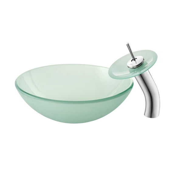Vincennes 16.5 Color Glass Vessel Sink with Faucet, Frost