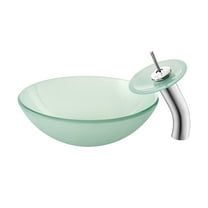 Vincennes 16.5 Color Glass Vessel Sink with Faucet, Frost