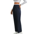thumbnail image 5 of pstuiky Women's Dress Pants, Striped Loose Long Straight Leg High Waisted Trousers Summer Gym Pants Women Navy XL, 5 of 7