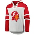 thumbnail image 2 of Men's '47 Tampa Bay Buccaneers Heather Gray Historic Logo Gridiron Lace-Up Pullover Hoodie, 2 of 4