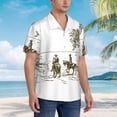 thumbnail image 3 of Balery Cowboys Riding A Horse Near A Tree Camisas hawaianas de manga corta para hombre, camisas playeras de corte holgado, camisas de vacaciones con botones,XX-Large, 3 of 7