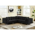 thumbnail image 2 of Maklaine Modern / Contemporary Black Velvet Modular Sectional, 2 of 4