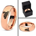thumbnail image 4 of Tungsten Train Trains Transportation Cargo Rail Band Ring 7mm Men Women Comfort Fit 18k Rose Gold Dome Polished, 4 of 4