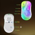 thumbnail image 6 of Wireless Mouse, Rechargeable with 9-Color Backlight, 1400 DPI, 2.4G USB, 5 Buttons, Long Battery Life, Wide Compatibility for PC, Laptop, Mac, PS5, and Tablet (White), 6 of 10