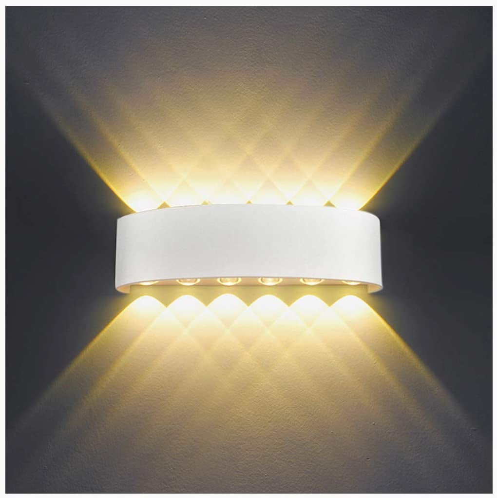 Nieuwsgierigheid Compliment Neem de telefoon op Barka Ave 12W LED Indoor Wall Light White Modern Wall Lamp, IP65 Waterproof  Aluminum Outdoor Wall Lights, Up Down Spot Lamp for Living Room Bedroom  Hall Staircase Pathway (Warm White) - Walmart.com