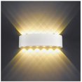 thumbnail image 1 of Aplique de pared LED resistente al agua IP65, lámpara moderna de color blanco cálido con iluminación hacia arriba y hacia abajo para uso en interiores y exteriores, ideal para sala de, 1 of 7