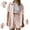 Pink, variant on BLOCLOALO 2 Piece Lounge Set Short Sleeve Collared Shirts Fashionable Casual Solid Color Double Layer Wrinkled Pocket Button Down Shirts Short Matching Sets Women Clothing Soft Lounge Set Beige L