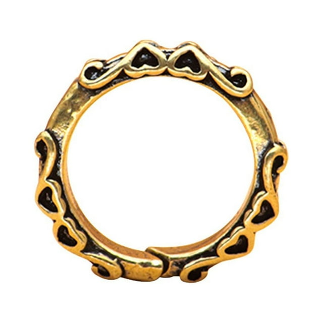 keepw Bague Vintage Exquise Décors de Robe Rétro Ornement de Main Bagues en Laiton pour Dames Cadeaux Accessoire de Mode Cadeau d'Anniversaire Tel Qu'illustré S