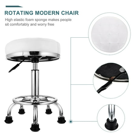 UPKOCH Hair Dresser Chair White Metal 1Set 20.5x13in