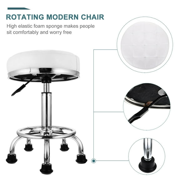 UPKOCH Hair Dresser Chair White Metal 1Set 20.5x13in