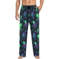 thumbnail image 4 of GZHJMY Neon Green Octopuses Men's Pajama Pants, Loose Lightweight PJs Lounge Sleep Bottoms with Pockets Drawstring, Pajama Bottoms for Home and Rest, Small, 4 of 7