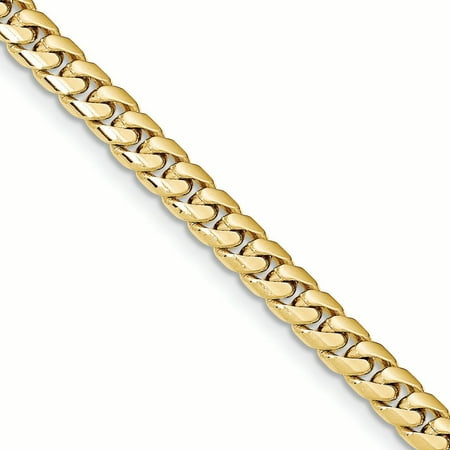 14K Yellow Gold 5.50MM Domed Curb Link Bracelet, 8"