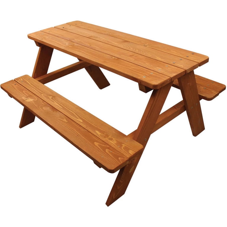 Homeware Kids Wooden Picnic Table with Benches, Brown photo 1