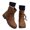 Coffee, variant on WEAIXIMIUNG Ankle Boots for Women Dressy Wedge Women's Autumn and Winter Leather Face Solid Color Side Zipper Ankle Boots Warm Casual Temperament Buckle Boots