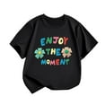 thumbnail image 3 of Hienoo Toddler Girls Summer T Shirt Letter Print Short Sleeve Soft T-Shirt, Sizes 4-11, 3 of 3