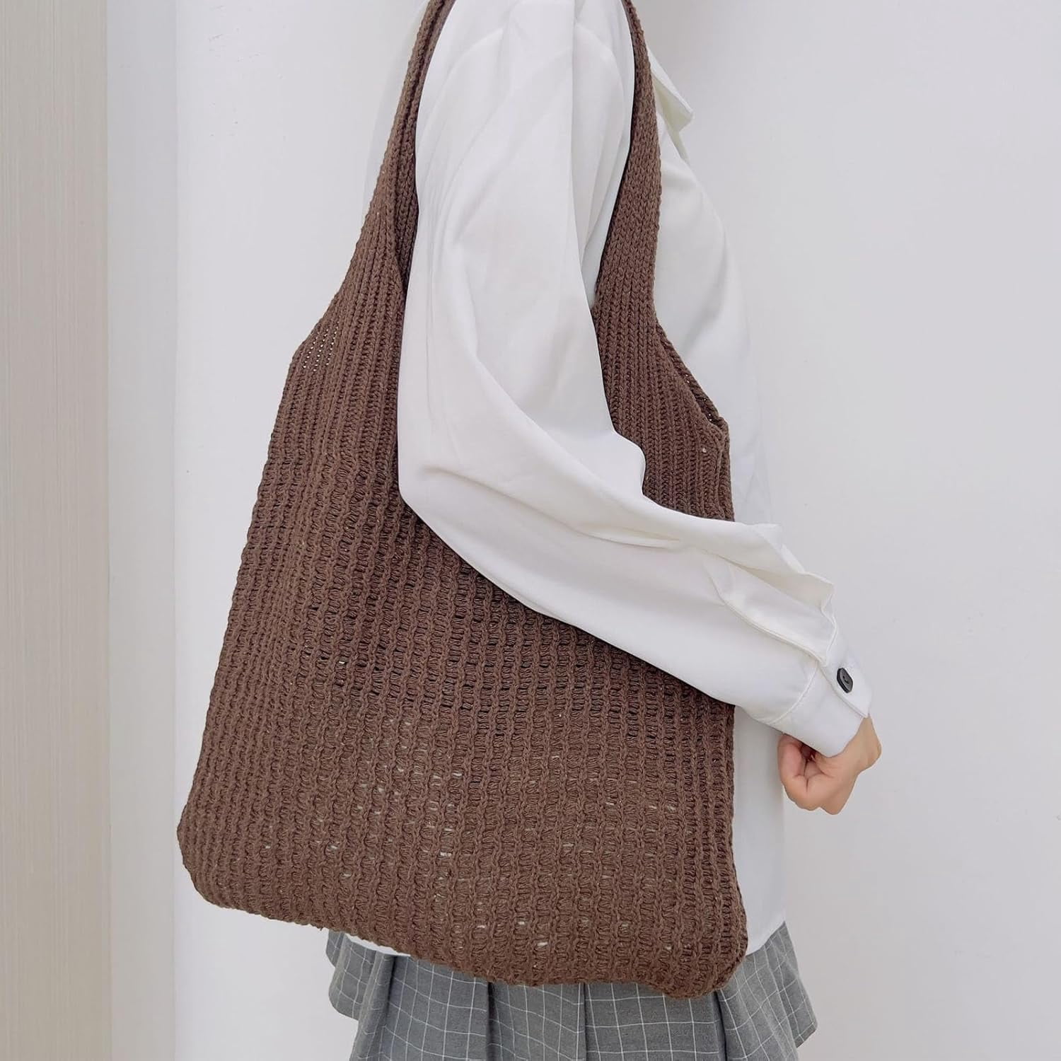 CoCoMangos Beach Tote Bag Aesthetic Coconut Girl Aesthetic Tote Bag Crochet Beach Bag Small Beach Bag Tote Bag for Women