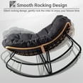 thumbnail image 6 of Zimtown Oversized Papasan Rocking Chair 36x48x31in 35.7lb Indoor/Outdoor Dark Gray, 6 of 10