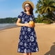 thumbnail image 4 of Disketp Snowflakes2 para Vestido de Manga Corta para Mujeres, Vestidos de Verano para Mujeres, Casual y Holgado para la Playa, 4 of 6