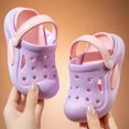 thumbnail image 4 of KPOPLK Slides Sandals for Kids,Girls Shower Shoes,Boys Cloud Slides Non slip Quick Dry Bedroom Shoes Indoor Outdoor Open Toe Spa Bath Pool Gym House Casual House Slippers Size 5.5,Light Purple, 4 of 5