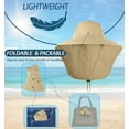 thumbnail image 4 of UPF 50+ Sun Protection Hat for Unisex Adult UV Solar Protection Wide Brim Outdoor Beach Fishing Bucket Bonnie Cap Visor with Neck Flap Breathable Mesh Lightweight Foldable Windproof B Khaki, 4 of 5