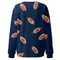 thumbnail image 4 of Sycwsmn Womens Football Sequin Rugby Sweatshirt Long Sleeve Crewneck Fleece Pullover Tops Navy L, 4 of 5