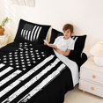 thumbnail image 3 of Manfei Vintage American Flag Queen Sheets,White Black Queen Sheet Sets,4pcs,1 Flat Sheet, 1 Fitted Sheet and 2 Pillowcases, 3 of 6