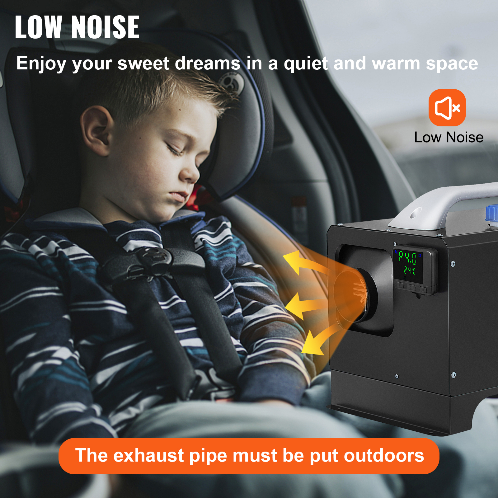 VEVOR Diesel Air Heater 8KW, All in One 12V Truck Heater, Parking Heater with Black LCD, Remote Control, Fast Heating Diesel Heater for RV Truck, Boat, Bus