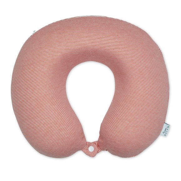 Almohada de Cuello Bucky Jersey Rayas de Espuma Viscoelástica Rosa