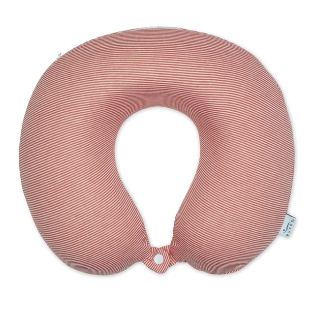 Almohada de Cuello Bucky Jersey Rayas de Espuma Viscoelástica Rosa