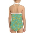 thumbnail image 5 of FOR U DESIGNS Banana One Piece Swimsuits for Girls Lace up Back Bathing Suit with Adjustable Strap Kdis Toddler Swimsuit Fashion Beach Sport Swimwear Size 5-6, 5 of 6