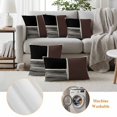 thumbnail image 6 of Brown Black Outdoor Waterproof Pillow Covers, Modern Abstract Art Farmhouse Striped Decorative Square Throw Pillowcase Sofa Cushion Sham for Patio/Couch/Chair, 18"x18" 2 Pack, 6 of 8