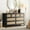 Black, variant on 6 Drawer Dresser, Rattan Dresser for Bedroom with Metal Handles, Farmhouse Wood Storage Chest of Drawers for Bedroom, Living Room, Hallway, Entryway, Oak