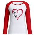 thumbnail image 4 of Brilliant Fashion Women Color Block Valentine's Day Print Casual Blouse T-shirt, 4 of 7