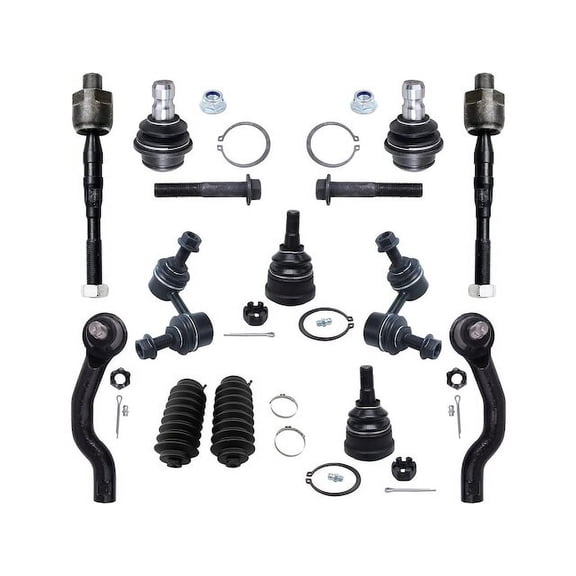 Front and Rear Ball Joint Sway Bar Link Tie Rod End Kit - Compatible with 2005 - 2012 Nissan Pathfinder 2006 2007 2008 2009 2010 2011