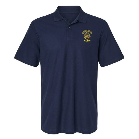 Harry Potter Hogwarts Alumni Crest Cotton Polo Shirt, Navy, 3X-Large